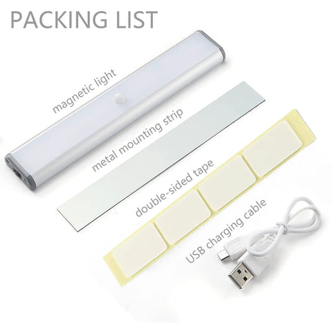 Super Bright Rechargeable Closet Lights With 78 LED Motion Sensor Night Lighting For Kitchen Cabinets and packing list