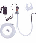 Food Grade Electric Water Transfer Pump With Hassle Free Adjustable Flow For 5 Gallon Jugs, includes motor, tubes, and stainless steel filter.