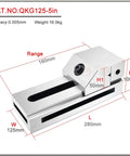 Hardcore Quick Action Precision Bench Vise with Snappy Jaw Grip and Flat Pads Rock Solid CNC Machine Vice Killer Build for Pro Garages and Weekend Hustle, 5in, solid steel construction, precise dimensions.