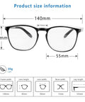 SQIMZAR safety glasses front view with black frame and clear lenses