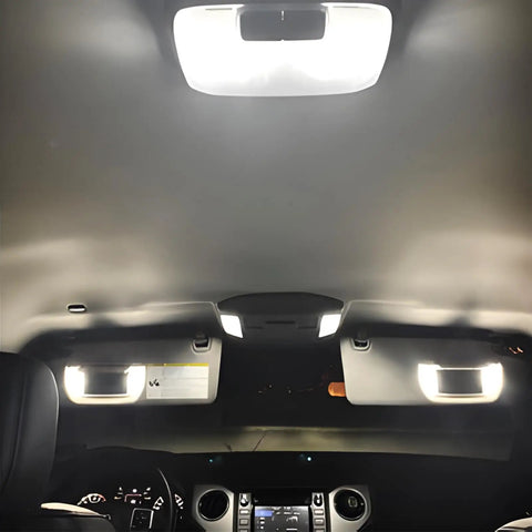 Lit 6000K White LED Interior Light Kit With Install Tool For Toyota Tundra 2007 To 2021 18-Piece Car Cabin Lighting Upgrade illuminated
