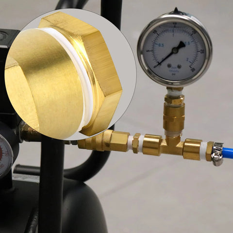Brass reducer hex bushings, 1 in NPT male to 3/4 in NPT female, 2-pack threaded pipe fittings