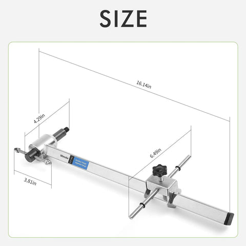 Pro Grade Derailleur Hanger Alignment Gauge Tool for Bicycle, Stainless Steel Construction, dimensions display