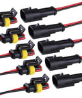 Waterproof 2 Pin Wire Connector Kit For Cars Trucks Boats And Marine Projects, 2 Wire Male And Female Connectors With 10cm Leads