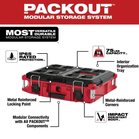 Weather Seal Tool Box With Organizer Bins 75 Lbs Capacity, Built To Last Modular Storage System with IP65 protection.