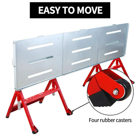Heavy Duty Mobile Welding Table 90 By 20 Inches Adjustable Angles Steel Workbench With Four Rubber Casters
