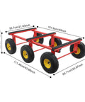 Beefy All Terrain 6 Wheel Moving Dolly For Heavy Furniture, 1200 Lbs Capacity, Rugged Carbon Steel Frame With Durable Rubber Wheels, Heavy Duty Furniture Mover For Safe Lifts, Easy Glide, Ideal For Home, Shop, And Warehouse, red steel frame with 6 rubber wheels