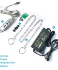 LED Wedding Neon Sign Wall Decor installation accessories with dimmer, screws, hanging chain, and adapter.