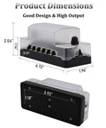 Dimensions of Six Way Marine Blade Fuse Block With Negative Bus Waterproof ATC ATO Fuse Box Panel For Boat RV Car Trailer Truck SUV