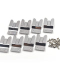 Eight Pack CB Microphone Holders With Screws Clips For Hang Up On Two Way Radios Durable Metal Three Finger Clip