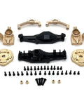 Brass Front And Rear Axle Shell Cup C For Seat Bridge Cover Upgrade Kit For H12Y 1 To 12 Scale RC Car Mods Must Have Spare Parts Durable Wear Resistant For Smooth Axle Rotation And Rigid Drivetrain Alignment. brass axle parts set with screws