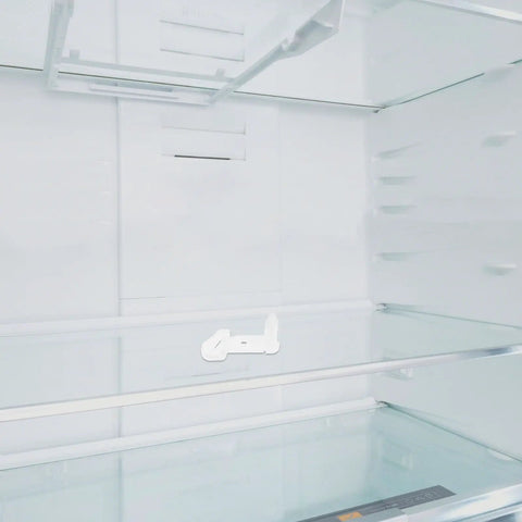 Heavy Duty Plastic Freezer Door Stop For Fridge Repair installed in a clean refrigerator interior for door support.