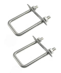 Two Sets 304 Stainless Steel Square U Bolts, Two And Three Eighths Inch Inner Width, Four Inch Length M8 With Nuts and Frame Plates