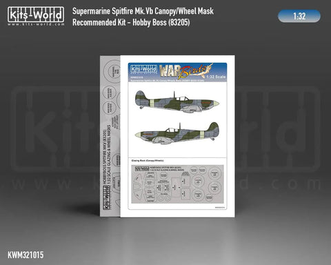 1/32 Scale Mask Set for Supermarine Spitfire Mk V Canopy and Wheels for HobbyBoss 83205 Model Kit display