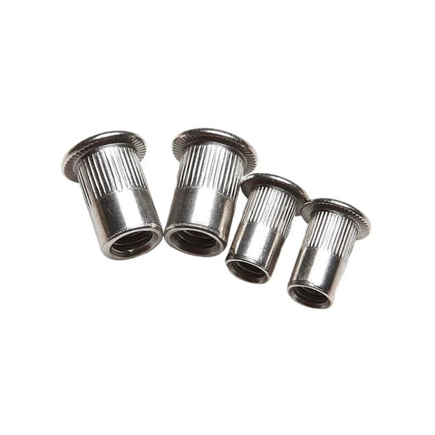 Heavy Duty Aluminum Rivnut Insert Tool Kit With 30 Pieces Silver Flat Head Rivets Perfect For M3 To M12 High Temp Work And Outdoor Use, silver rivnuts