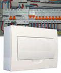 Heavy Duty 12 Way Din Rail Circuit Breaker Box With Rugged Stainless Steel Enclosure For Zero Headache Wiring And Smooth Power Distribution Setup That Rocks For Any Garage Rig, showing wiring and connections.