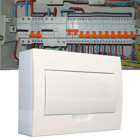 Heavy Duty 12 Way Din Rail Circuit Breaker Box With Rugged Stainless Steel Enclosure For Zero Headache Wiring And Smooth Power Distribution Setup That Rocks For Any Garage Rig, showing wiring and connections.