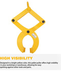 Pallet Puller 3T 6600 Lbs Capacity Heavy Duty Scissor Clamp For Forklifts Single Scissor Design yellow color with text
