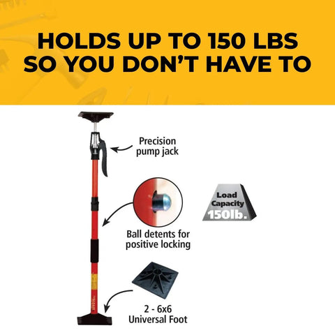 Upper Third Hand Support Poles System 2 Pack Kit with quick release lever shown holding 150 lbs, with universal foot and textured grip.
