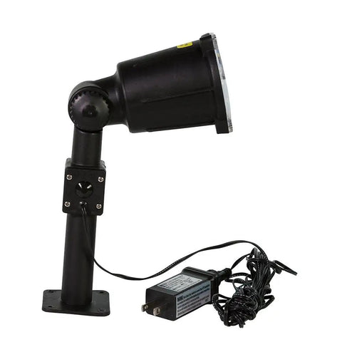 Side view of 14-Inch Batman Bat Signal Projector with CUL adapter, for indoor outdoor light with 16-foot extension cord and stand