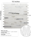 Peel And Stick Backsplash For Kitchen PVC Wall Tiles 10 Sheets Statuario White With Metal Silver Durable Scratch Resistant Easy To Install