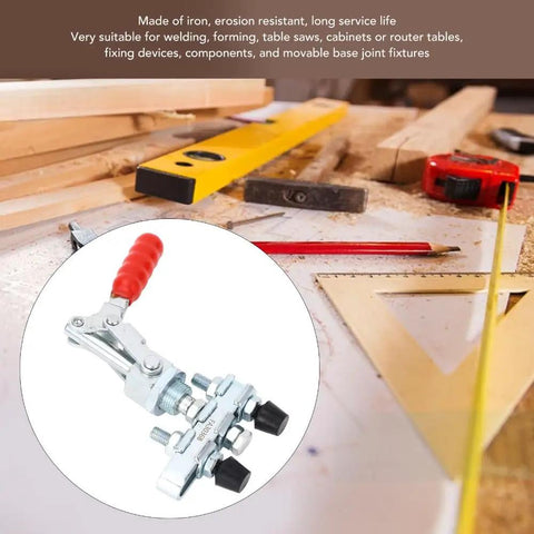 Beefy Push Pull Toggle Clamp With Double Head And Quick Release Heavy Duty 39Mm Stroke 136 Kg Clamping Force For Welding And Fixtures Dual Pressure Heads With Rubber Pads For Vertical Or Horizontal Hold, iron welding jig