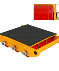Heavy Duty Machinery Moving Skate Dolly 15T 33000Lbs with non-slip rubber belt and 2.75-inch dimension inset detail