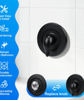 Upgrade Your Bathroom With This Sleek Matte Black Shower Handle Trim Kit Compatible With Moen T470 Chateau Tub And Shower Valve For A Total Makeover. Matte black metal shower handle trim kit on white tile wall