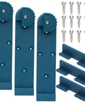 Solid And Slick Wood Track Rack System For Your Guide Rails With Easy Cam Lock Mount Works Like A Charm With Makita DeWalt Festool Kreg And Triton Track Saws Blue components including hooks and screws.