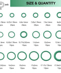Green rubber O-rings in various sizes from Car AC Repair Kit With 270Pcs Green Rubber O Ring Set And 102Pcs Valve Core Kit With Remover Tool