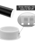 Close-up of 50 Pcs White Plastic Hole Plugs Set for Furniture and Panels Half Inch Round Flush Mount Snap In Hole Plugs fits 13mm holes