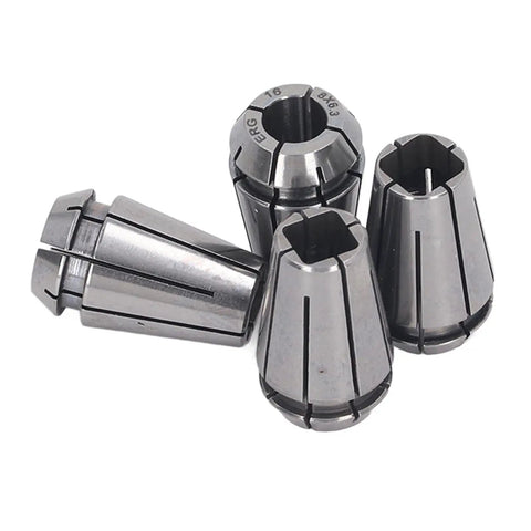 Durable Spring Steel ERG16 Collet Chuck Perfect For Boring Milling And Reaming Tasks With Tire Repair Grinding Heads For Rotary Tools And Hobby Projects, four chucks arranged together.