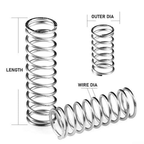 Top Rated 304 Stainless Steel Compression Springs Kit With 392 Pieces In 24 Sweet Sizes For Tough DIY Auto Fixes And Heavy Industrial Repairs That Won'T Rust And Keep Your Gear Running Smooth. 304 stainless steel compression springs, length and wire dia