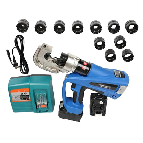 Electric Hydraulic Crimping Tool Kit BZ400 with dies, charger, and cable for stainless steel and PEX pipe connections
