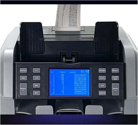 Slick Automatic Money Counter Machine With Built In Printer Ultra Fast Bill Sorting For Multicurrency Denominations control panel with LED display