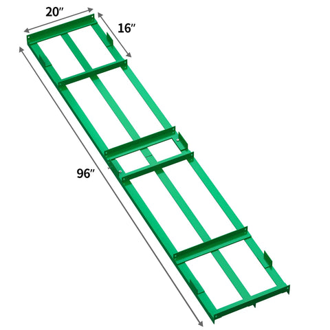 8ft Heavy Duty Drag Harrow For ATV UTV Yard Drag And Driveway Grader With 6ft Chain Gravel Leveling Tool Green Rust Resistant Coating