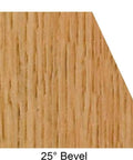 Wooden edge with 25 degree bevel angle, illustrating the finish created by the Edge Bevel Router Bit.