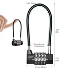 Tough As Nails Heavy Duty Long Shackle Padlock With 4 Digit Resettable Combination And Steel Cable Weatherproof And Cut Resistant Lock dimensions
