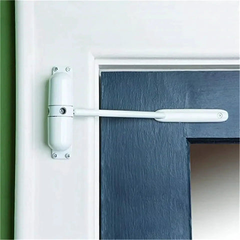 Adjustable Surface Mounted Automatic Door Closer Zinc Alloy Fire Rated Stopper Hardware Kit installed on door