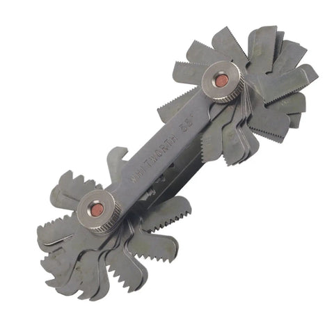 52 Piece Stainless Steel Thread Gauge Set With 60 Degree Metric And Imperial Thread Pitch Gauges And 55 Degree Imperial Gauges