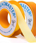 Two rolls of Yellow Gas Teflon Tape For Pipe Threads, 260 Inch Length, One Half Inch Width, Propane And Natural Gas Sealant