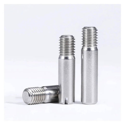 Stainless Steel Slotted Cylindrical Pin Dowel Set, 5 Pcs, Threaded Male Locating Pins M2 To M8, 14mm Diameter, 5 To 50mm Length, 304 Grade