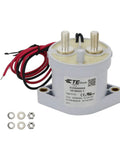 Heavy Duty Automotive Relay Contactors Rated 12 To 900 Volt DC Delivering 500 Amps Of Serious Juice with wires and mounting hardware.