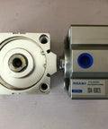 Compact Three Eighths Inch Port Pneumatic Air Cylinder With Eighty Millimeter Bore And Fifty Millimeter Stroke SDA80X50 front and side view