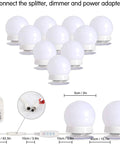 Vanity Light Strip Kit With 14 Dimmable Bulbs For Full Body Makeup Mirrors, Wall Mirrors, And Plug In Vanity Lighting, setup shown
