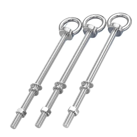 Heavy Duty Swivel Long Lifting Eye Bolt For Hoisting And Rigging Weatherproof And Rust Resistant Built To Handle Big Load Capacity Outdoor Ready Easy Install Ideal For Industrial Marine And DIY Rigging Tasks, M8x90 stainless steel bolts