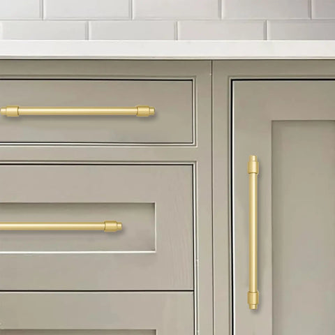 8 Inch Brushed Gold Cabinet Pulls 5 Pack Zinc Alloy Modern And Simple Cabinet Handles for kitchen drawers and doors
