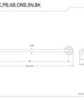 Diagram of Metropolitan 3 Piece 24 Inch Towel Bar Bath Accessory Set In Antique Brass With Towel Ring And Toilet Paper Holder