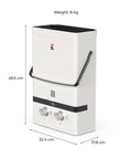 Portable Outdoor Tankless Water Heater Crushes Cold Water Blues With 7 Liters Per Minute Flow and Heavy Duty 52500 Btu, side view.