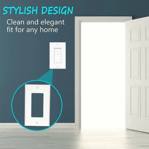 GFCI Style Rocker Light Switch Wall Plate Cover 1-Gang 4.50 By 2.76 Inches Smooth Face Unbreakable Polycarbonate displayed on wall
